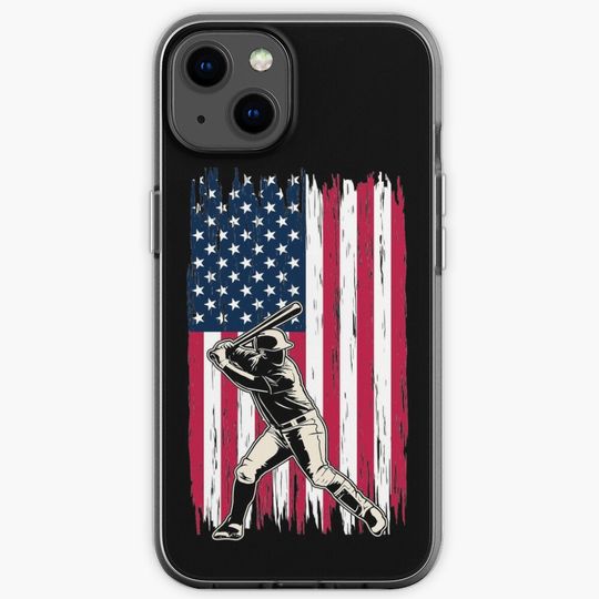 Discover USA Baseball Flag - Funny American Vintage logo iPhone Case