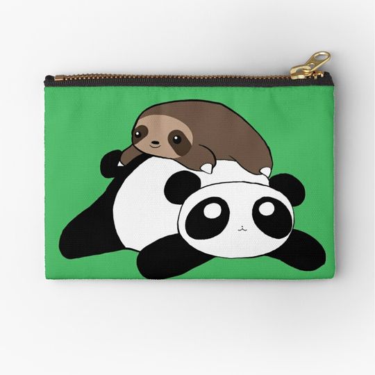 Discover Little Sloth And Panda Zipper Pouch