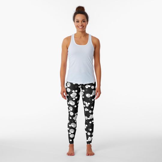 Discover Black, White, and Gray Polka Dot Leggings