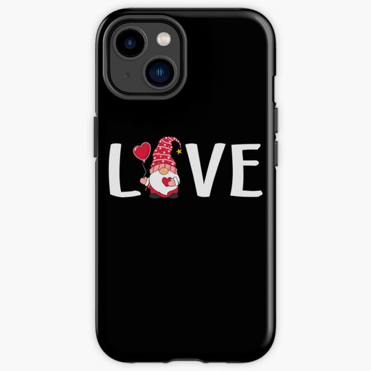 Discover Gnomes Holding Heart Leopard Happy Valentine's iPhone Case