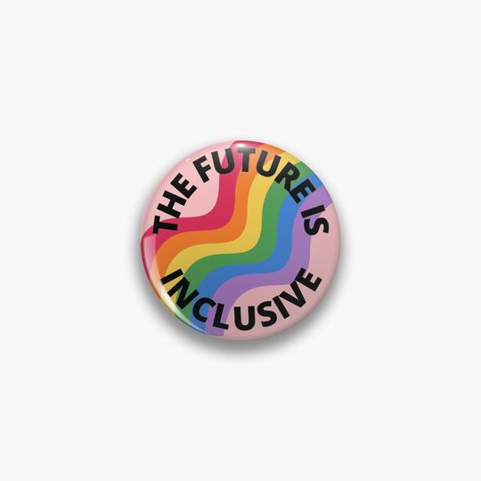 Discover The Future Is Inclusive Pride Rainbow Pink Pin