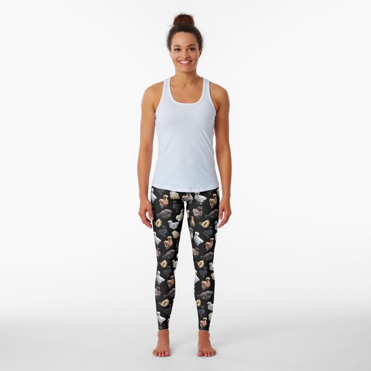 Discover Silkie Bantams on Black Leggings