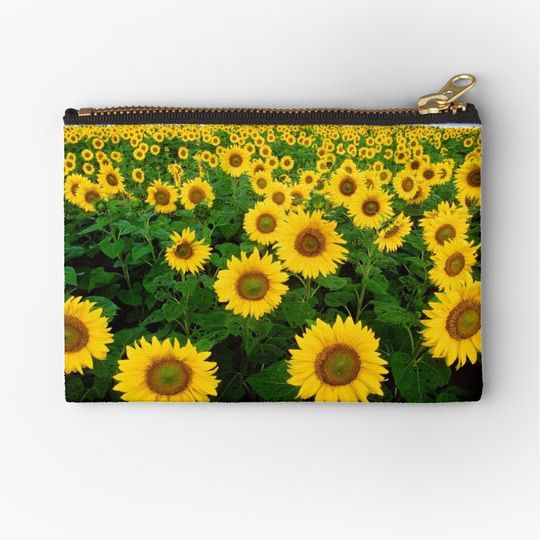 Discover Field Of Sunflowers Makeup Bags