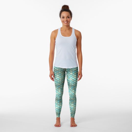 Discover Blue scale pattern Leggings