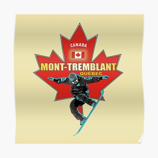 Discover Mont-Tremblant Québec Canada Snowboard Premium Matte Vertical Poster