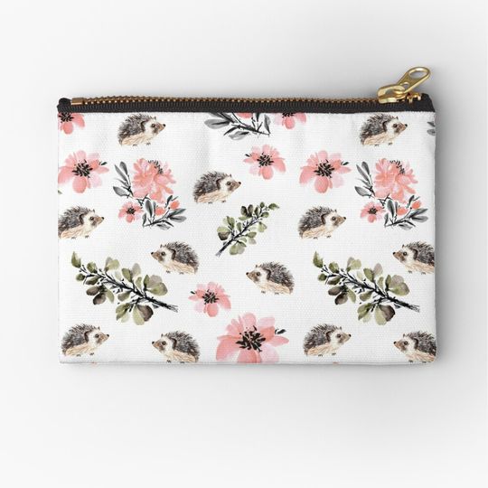 Discover Hedgehog Florals Makeup Bags
