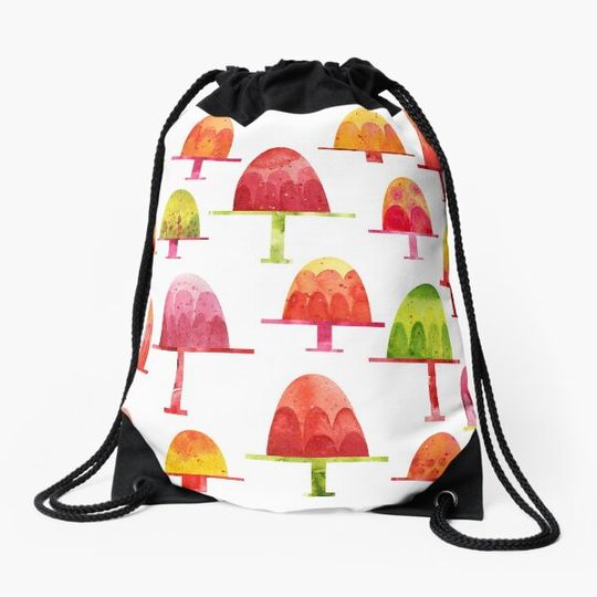 Discover Jellies on Plates Drawstring Bag