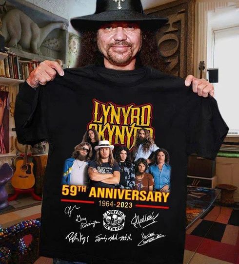 Discover Lynyrd Skynyrd 59th Anniversary 1964-2023 Signatures T-Shirt