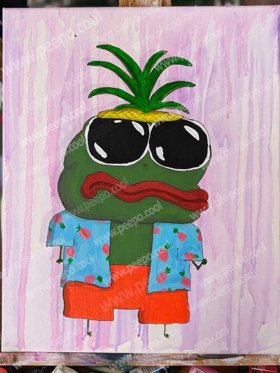 Discover Beach Pepe Painting On Canvas