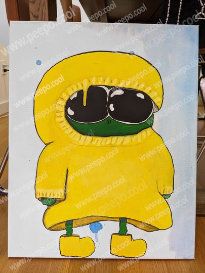 Discover Pepe Frog Painting On Canvas Rain