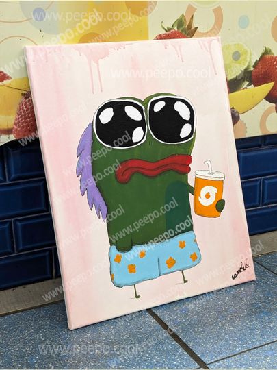 Discover Pepe Painting Meme Art On Stretched Canvas