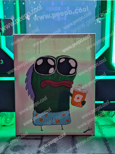 Discover Pepe Painting Meme Frog In Acrylic
