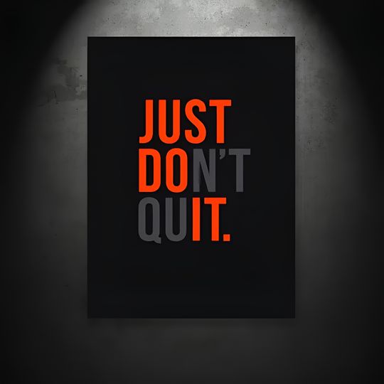 Discover Just Don't Quit Motivational Poster for Workout and Fitness Enthusiasts - Unframed, Frameless Wall Art, Portrait Orientation