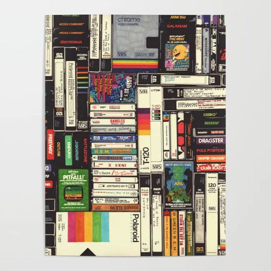 Discover Cassettes, VHS & Video Games Poster