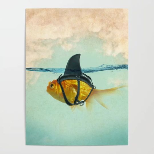 Discover Brilliant DISGUISE - Goldfish with a Shark Fin Poster