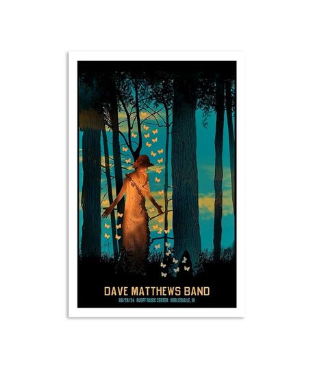 Discover Dave Matthews Band June 28 2024 Ruoff Music Center Noblesville IN Poster