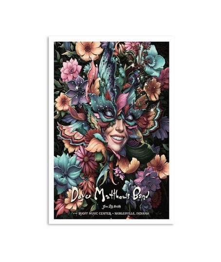 Discover Dave Matthews Band June 29 2024 Ruoff Music Center Noblesville IN Poster
