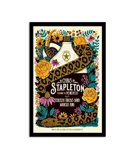 Discover Chris Stapleton Jun 15 2024 Globe Life Field in Arlington TX Poster
