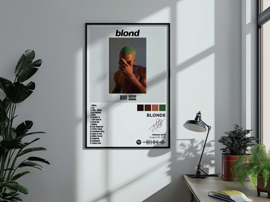 Discover Frank Ocean Blonde Album Cover Poster - Minimalist Music Decor, Rap Album Print
