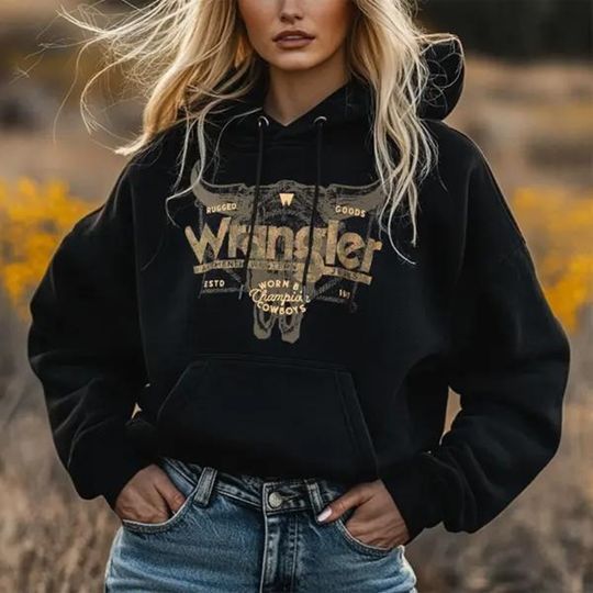 Discover Women's Western Cowgirl Print Hoodie
