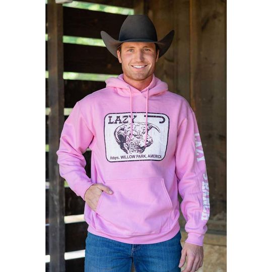 Discover Lazy J Hoodie Men's Willow Park Pink - HDPINKW Hoodie