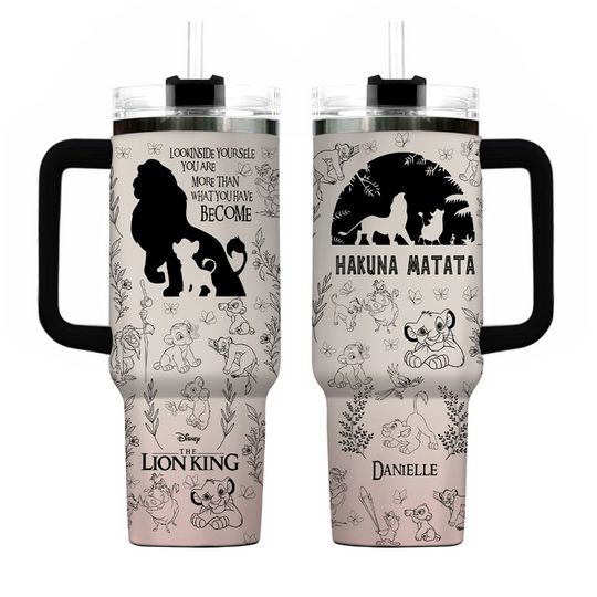 Discover Custom Disney Lion King 40oz Tumbler, Hakuna Matata Stainless Tumbler, Simba Timon