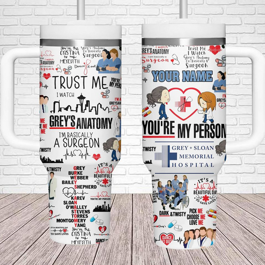 Discover Greys Anatomy Tumbler 40oz, Custom Greys Anatomy Tumbler Cup, Greys Anatomy Coffee Tumbler