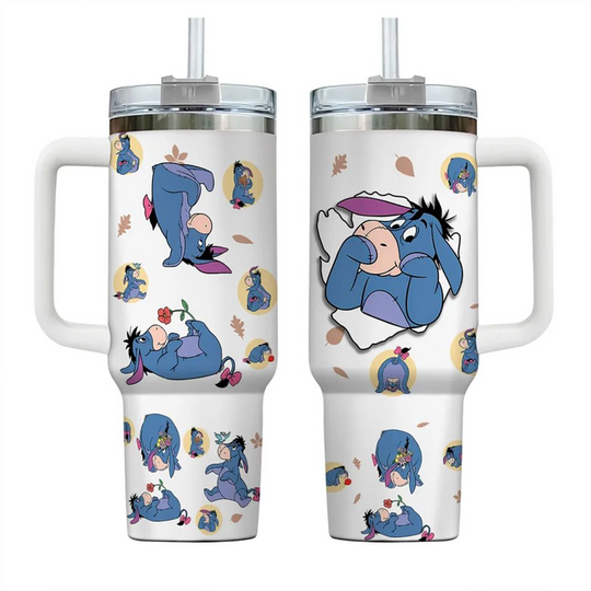 Discover Eeyore 40oz tumbler | Travel cup stainless steel cup with straw| cold drinks | hot drinks
