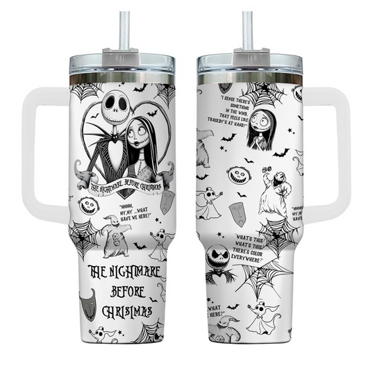 Discover The Nightmare Before Christmas 40oz Tumbler, Nightmare Before Christmas Tumbler, Jack Skellington Tumbler Cup, Jack And Sally Tumbler