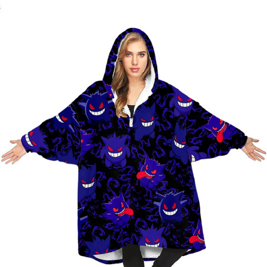 Discover Pmon Gengar Blanket Hoodie