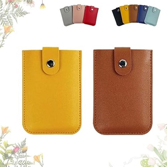 Discover PU Leather Pull-Out Business Card Holder With Snap Button