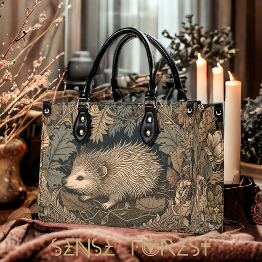 Discover Cottagecore witch Cute Hedgehog top handles Vegan leather Tote handba