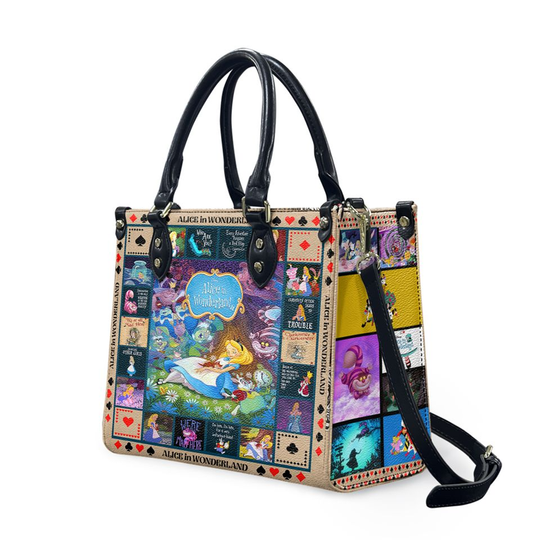 Discover Alice's Adventures in Wonderland Personalized Leather Bag, Custom Handbag