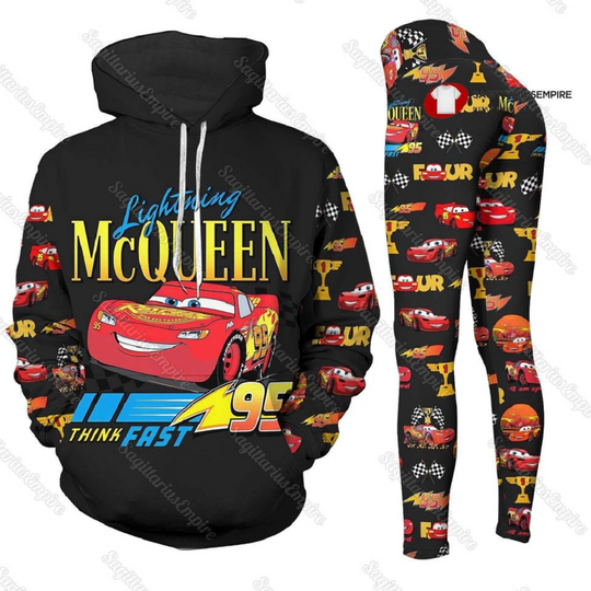 Discover Lightning McQueen Hoodie And Leggings, Lightning McQueen Hoodie Leggings Set