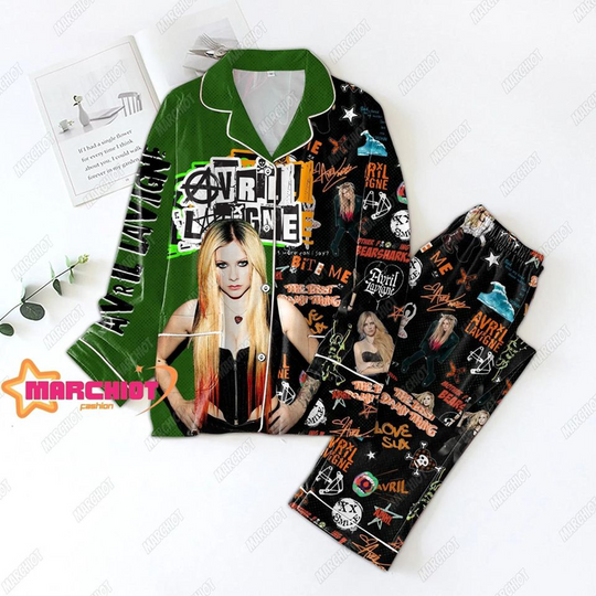 Discover Avril Lavigne Pajamas Set, Avril Lavigne Shirt, Avril Lavigne Pajamas, Avril Lavigne T-shirt, Avril Lavigne Gift, Holiday Pajamas