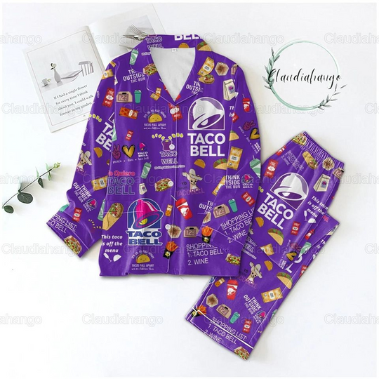 Discover Taco Bell Pajamas Set, Taco Bell Womens Pajamas, Taco Bell Holiday Pajamas, Taco Bell Pajamas, Taco Bell Christmas Pajamas, Taco Bell Lover