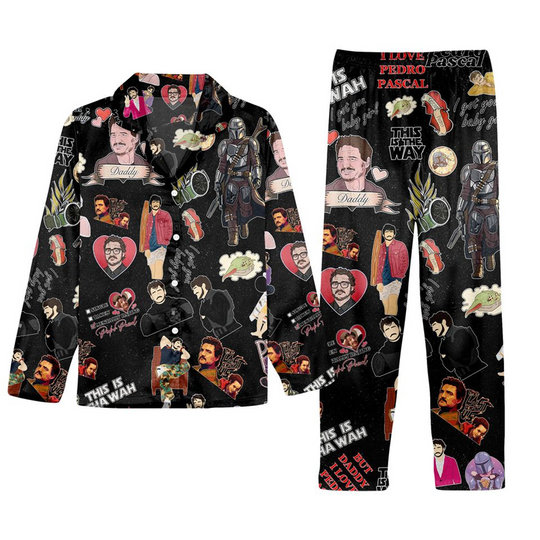 Discover I Love Pedro Pascal Pajamas, The Last Of Us Holiday Pajamas, Happy Halloween Pajamas Set