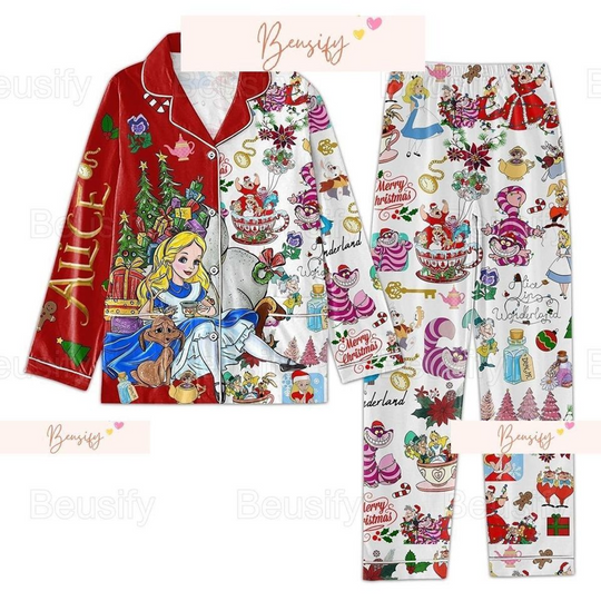 Discover Christmas Alice In Wonderland Pajamas Set, Disney Alice Pajamas Pants