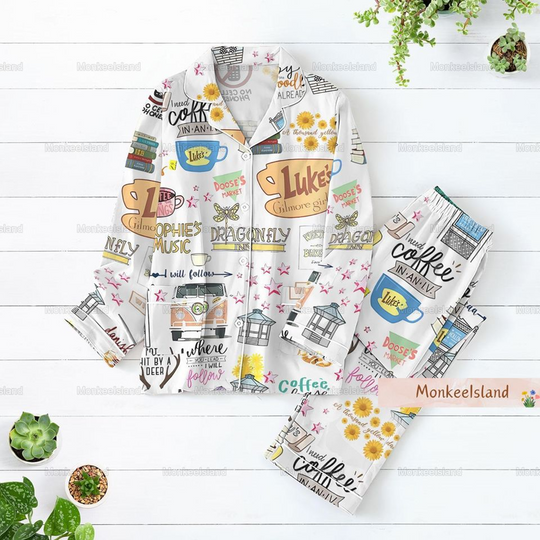 Discover Stars Hollow Pajamas, Lukes Dinner Women Pajamas, Gilmore Girls Pajamas Set, Vintage Stars Hollow Pajamas, Gilmore Girls Gift