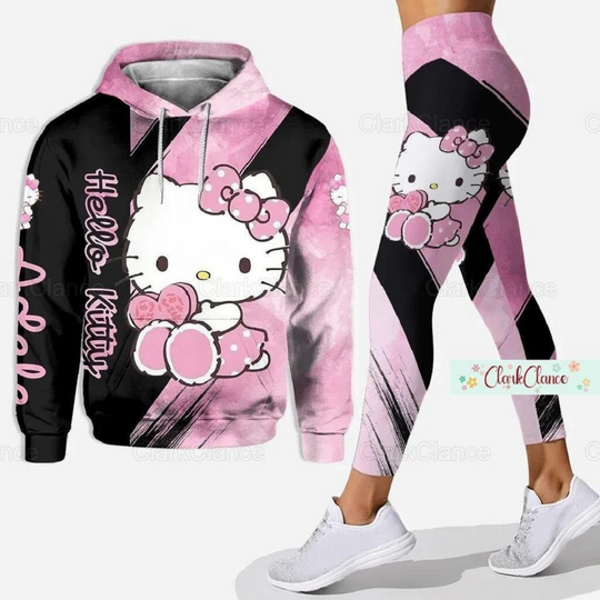 Discover Christmas Hello Kitty 3D Hoodies, Hello Kitty Leggings, Hello Kitty Women Hoodie, Hello Kitty Gym Leggings, Custom Hello Kitty Hoodie