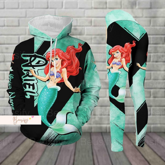 Discover Ariel Princess Hoodie, Custom Ariel Hoodie, Disney Ariel Leggings, Little Mermaid Hoodie, Disney Princess Hoodie