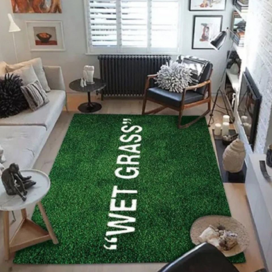 Discover Wet Grass rug, Keep Off Rug, Green Rug, Popular, Modern Rug, Aesthetic Rug, Pattern Rug, Area Rug, Living Room Rug, Bedroom Rug,