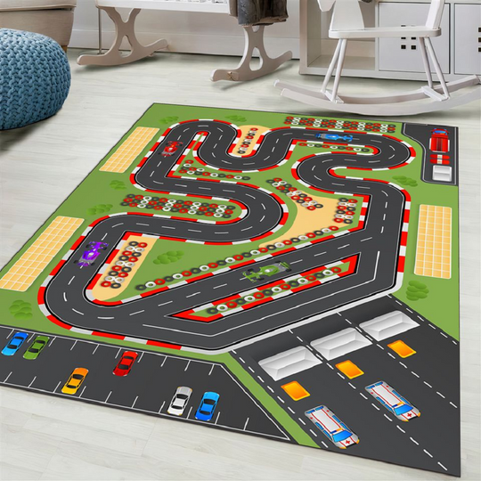 Discover Race Track, Racing Car Rug, Non-slip Play Mat, Playroom Rug, Kids Rug, Kids Play Mat, Kids Decor Carpet, Play mat for kids, Popular Kid Rug