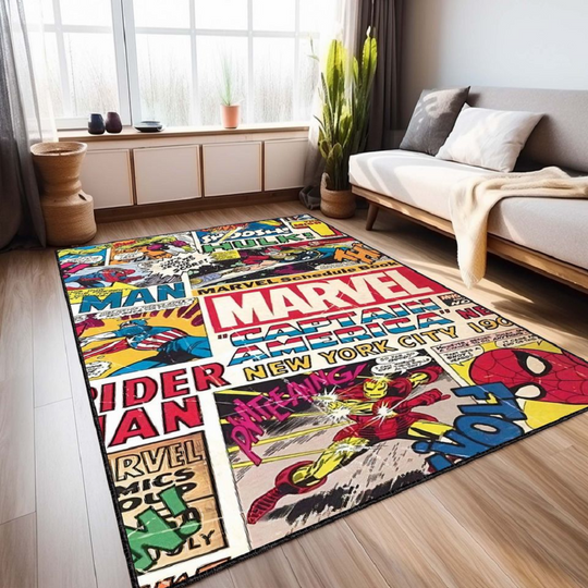 Discover Marvel, Marvel Characters rug ,Fantastic rug, Kids room rug, Minimalist rug, Popular rug, Hypebeast rug, Area rug, Personalized rug, Carpet