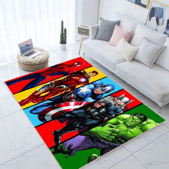 Discover Marvel Avengers Superhero Rug, Movie Decor