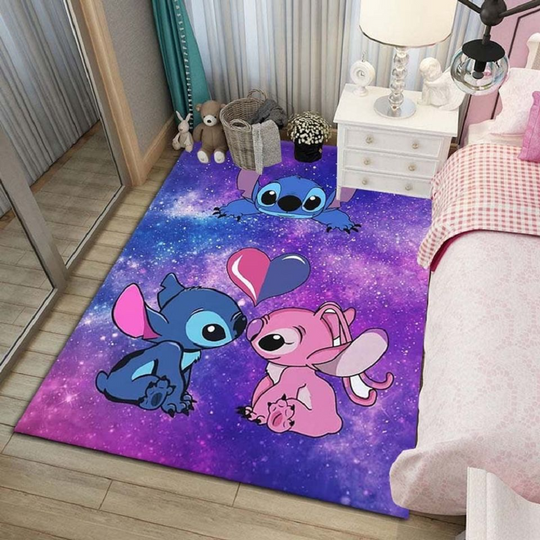 Discover Disney's Lilo And Stitch Rug, Stitch Scream Holding Balloons Rug