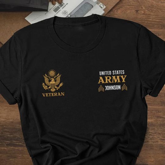 Discover U.S Veteran Embroidered T-Shirt