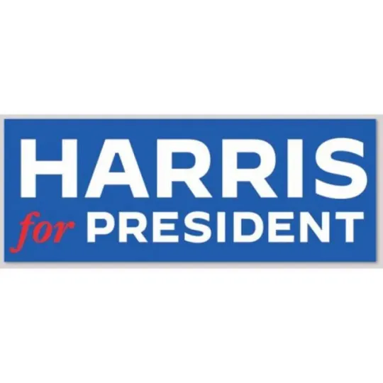 Discover Kamala Harris For President 2024 Blue Logo Vinyl Sticker