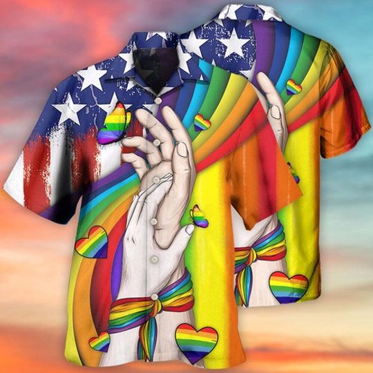 Discover LGBT Pride Love Is Love Rainbow Valentine Hawaiian Shirt,Couples Aloha Shirt, Valentine Gift
