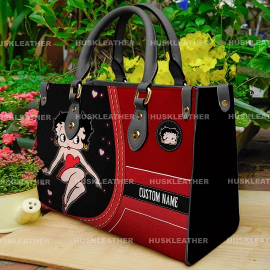 Discover Betty Boop Cartoon Women Leather Handbag, Custom Betty Boop Leather